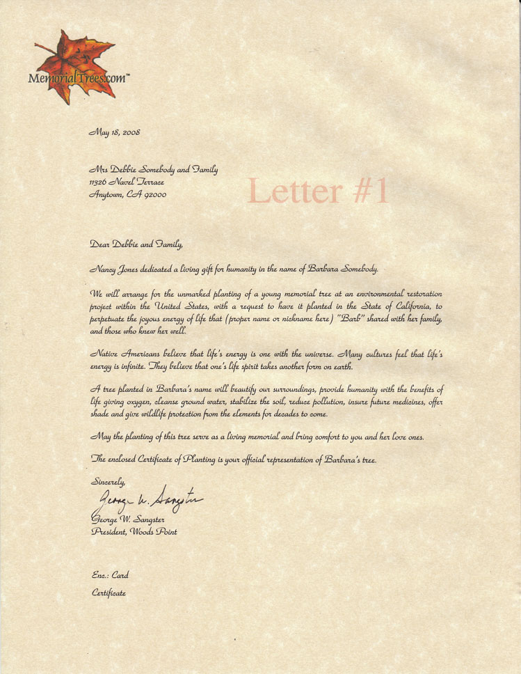 Condolence Letter Sample